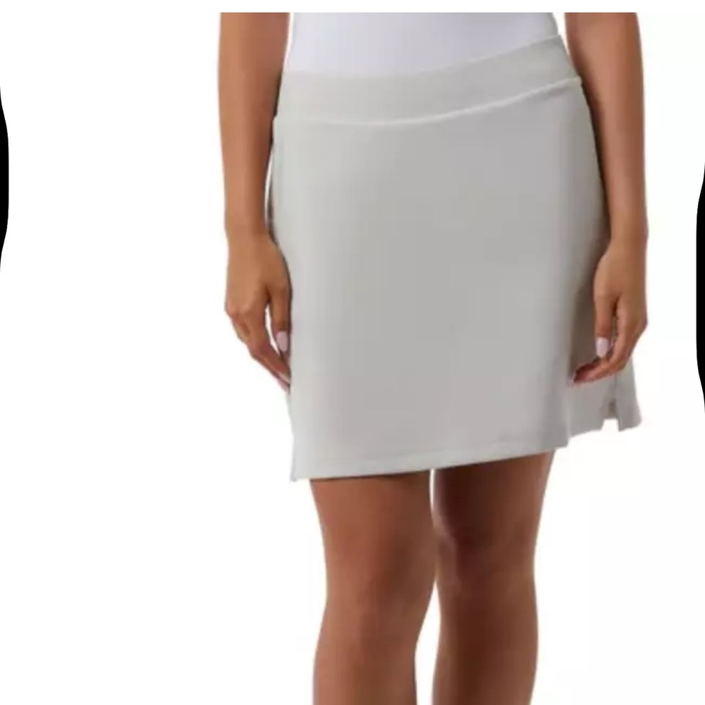 32 Degrees Cool Elastic Waist Skort Front Pockets Active Pull On Light Grey 2XL